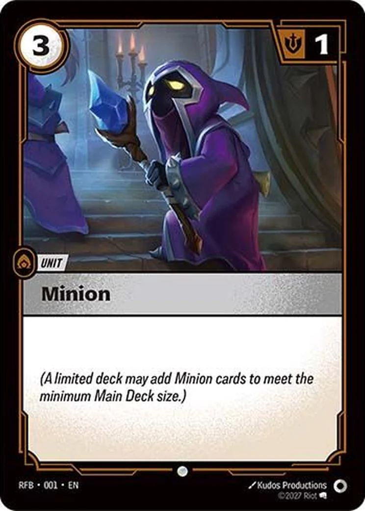 Minion, the unit card of the Rune Kits for draft decks