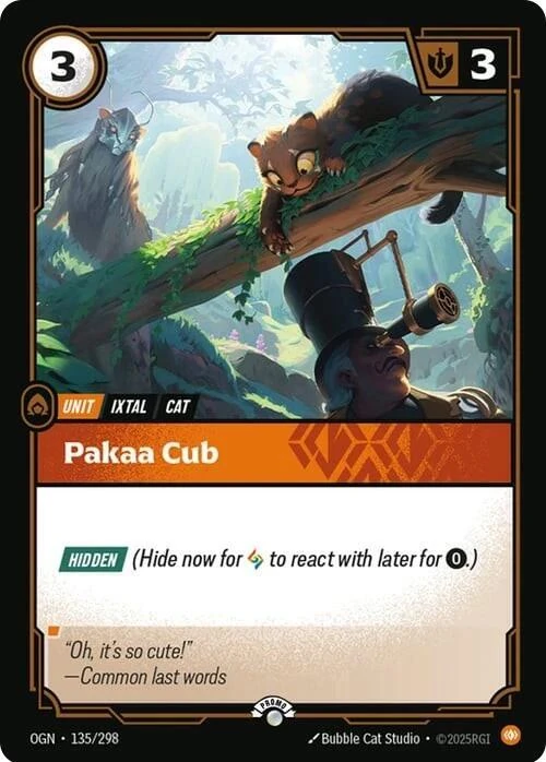 Riftbound Unit: Pakaa Cub. [Hidden] (Hide now for [A] to react with later for [0].)