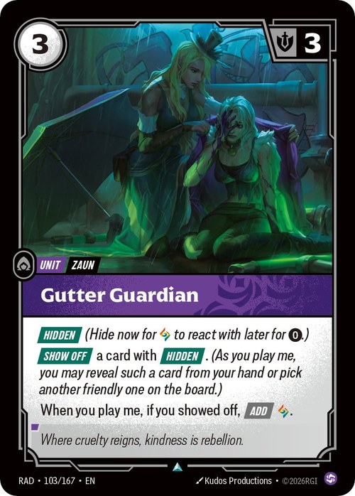 Riftbound Unit: Gutter Guardian.