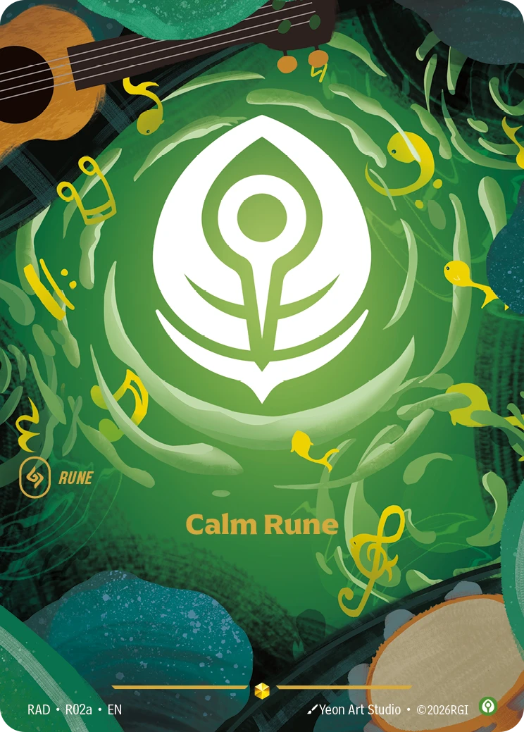 Riftbound Rune: Calm Rune. [NO TEXT]