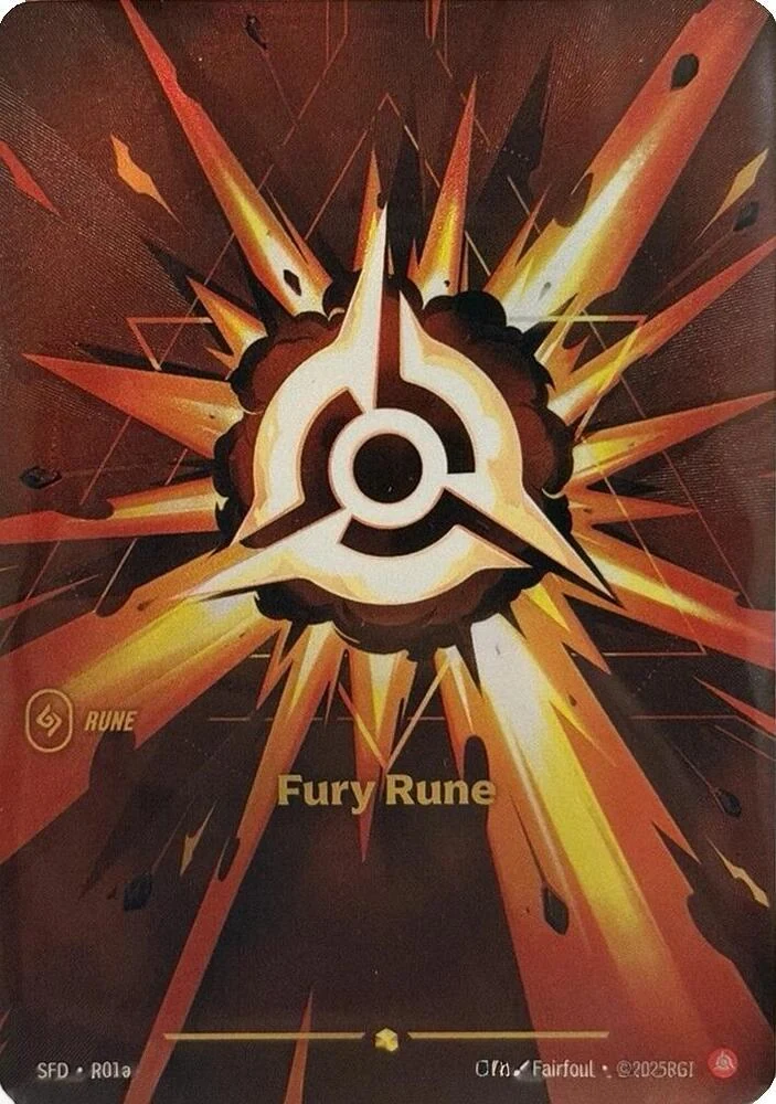 Riftbound Basic Rune: Fury Rune.