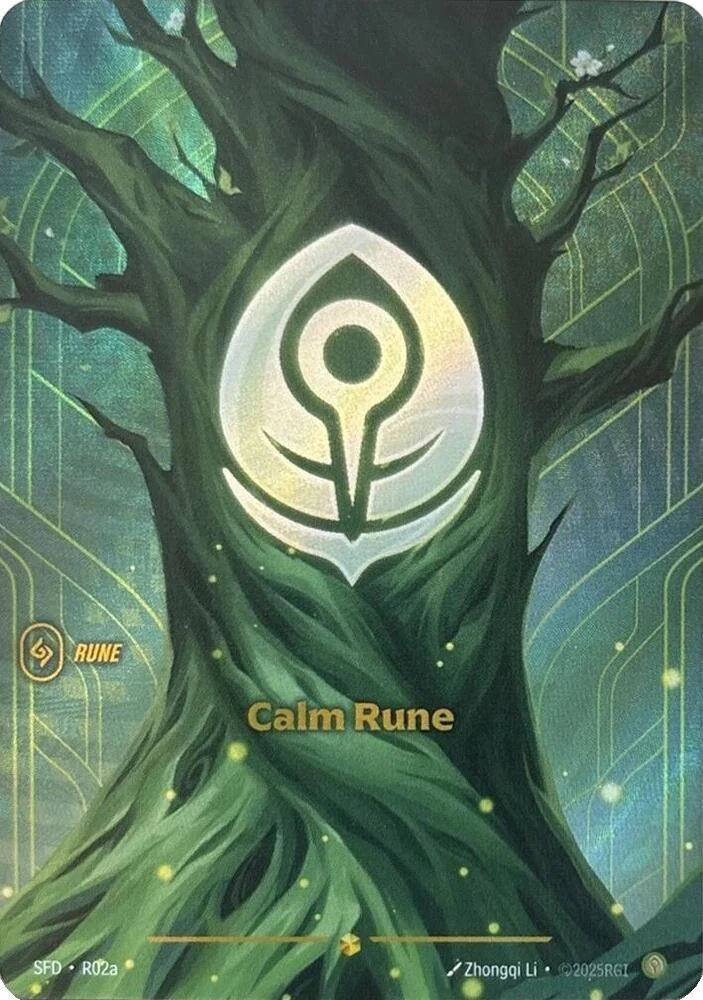 Riftbound Basic Rune: Calm Rune.