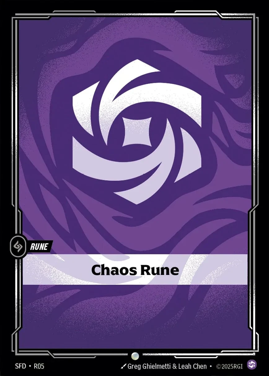 Riftbound Basic Rune: Chaos Rune.