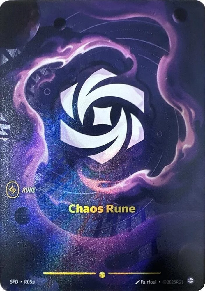 Riftbound Basic Rune: Chaos Rune.