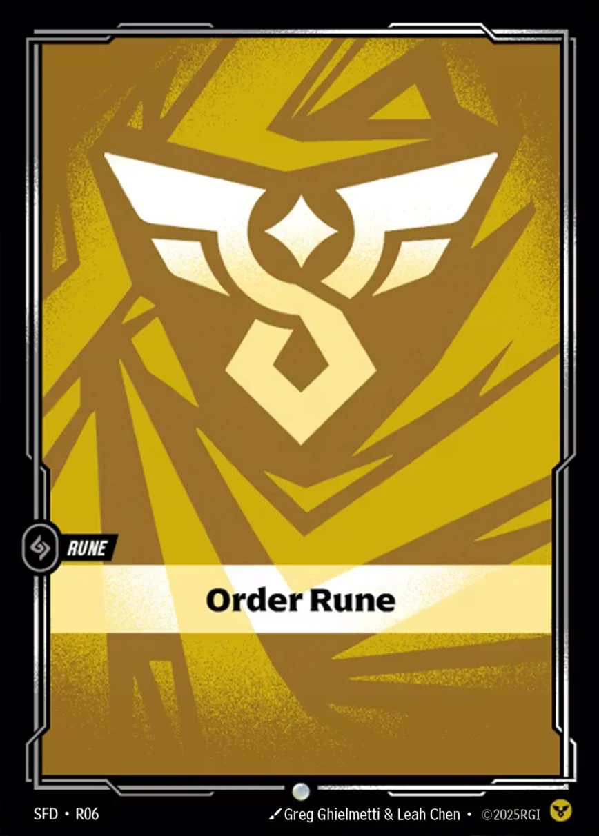 Riftbound Basic Rune: Order Rune.