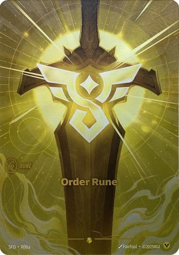 Riftbound Basic Rune: Order Rune.