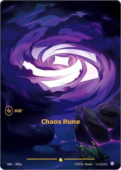 Riftbound Basic Rune: Chaos Rune.