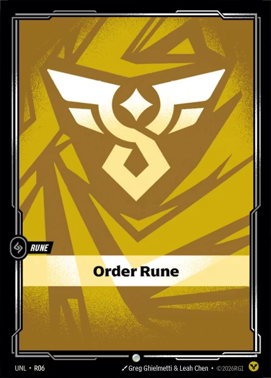 Riftbound Basic Rune: Order Rune.