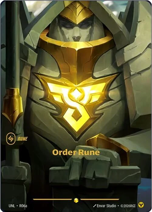 Riftbound Basic Rune: Order Rune.