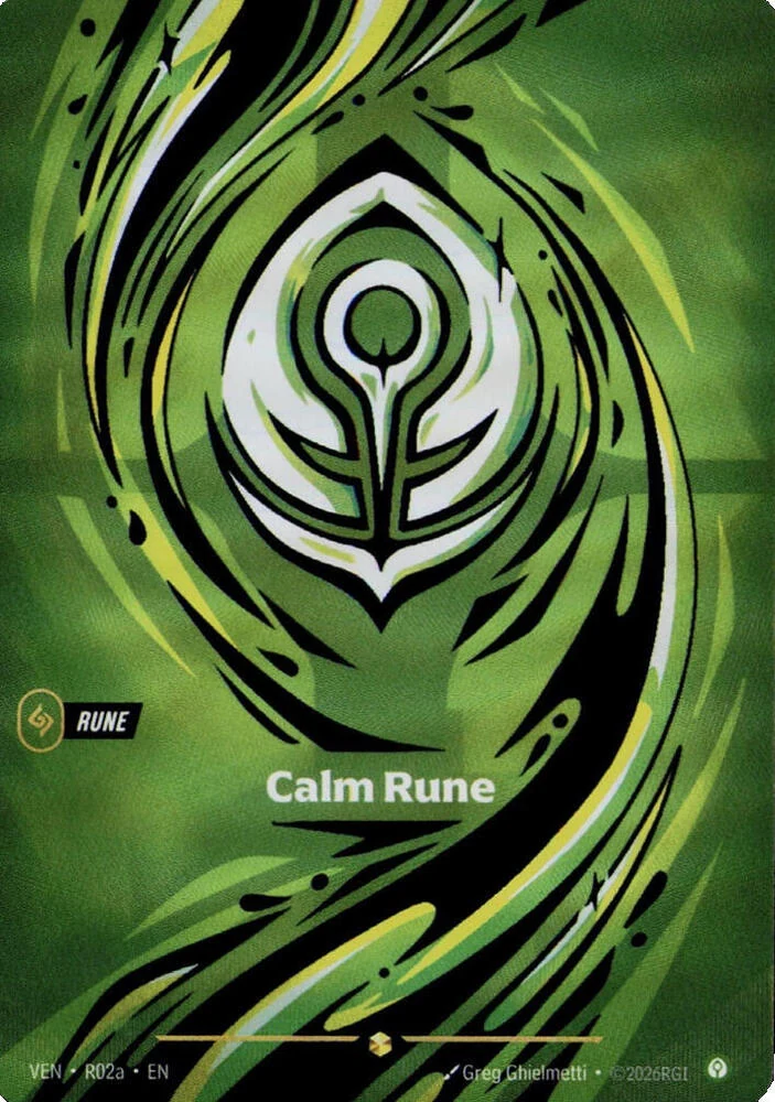 Riftbound Basic Rune: Calm Rune.